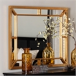 Baxton Studio Iskra Rectangular Mirror with Antique Goldleaf Frame - Wall Accent