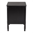 Baxton Studio Marisela Black Wood Nightstand with Gold Handles - 2-Drawer Table
