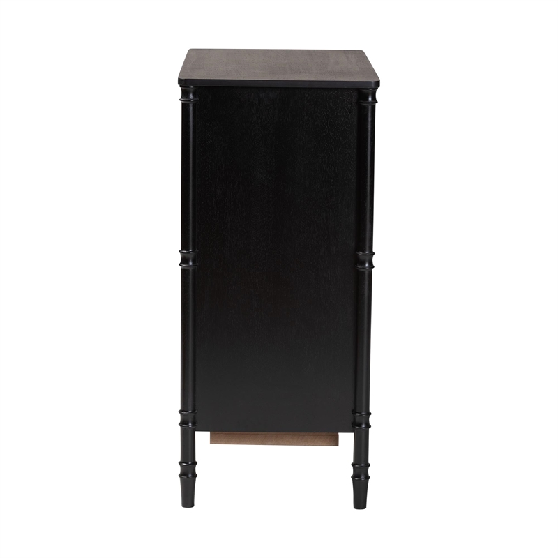 Baxton Studio Marisela Black Wood Drawers - 4-Drawer Vertical Storage Dresser