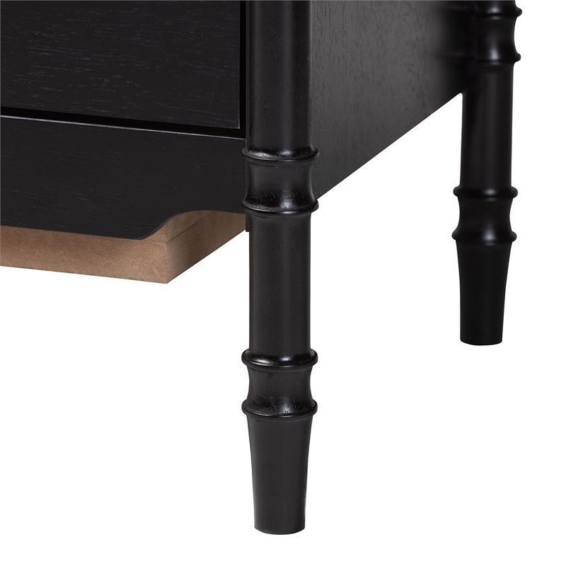 Baxton Studio Marisela Black Wood Drawers - 4-Drawer Vertical Storage Dresser