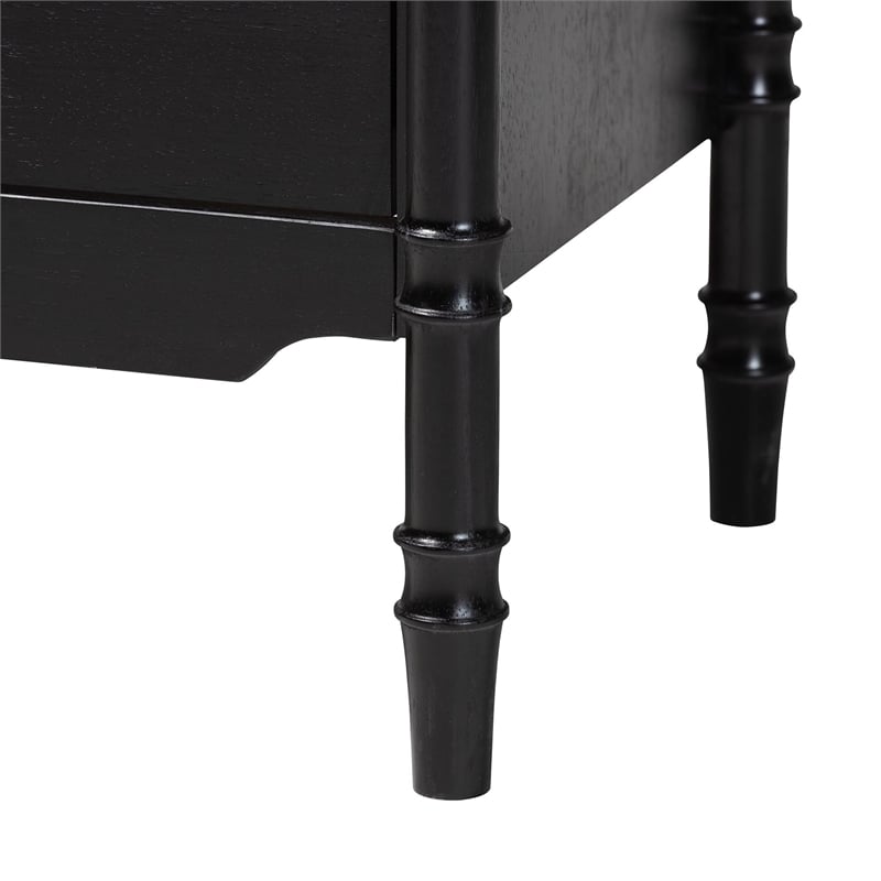 Baxton Studio Marisela Black Wood Dresser with Drawers - Legs and Brass Handles
