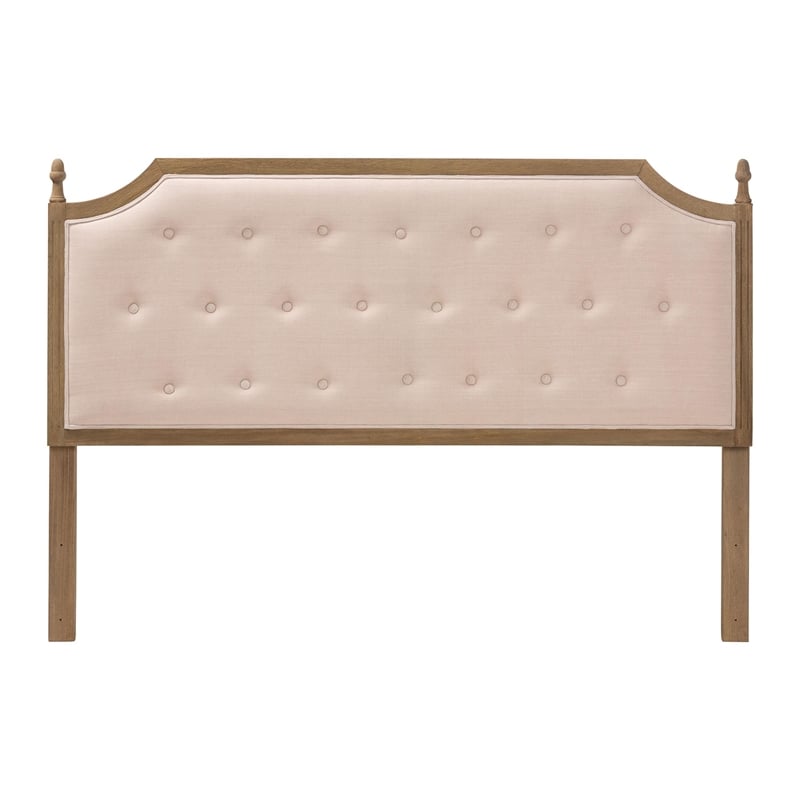 Baxton Studio Lourdes Upholstered Headboard with Wood Frame Queen Size