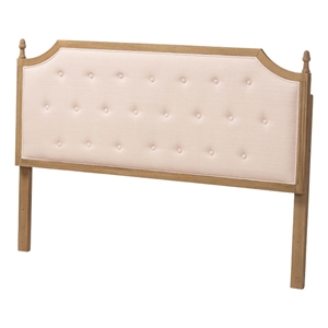Baxton Studio Lourdes Upholstered Headboard with Wood Frame Queen Size