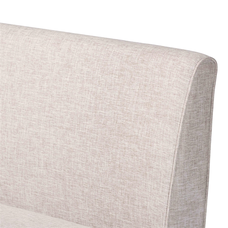 Baxton Studio Bryna 2 Piece Fabric Upholstered Dining Nook Bench Set Beige
