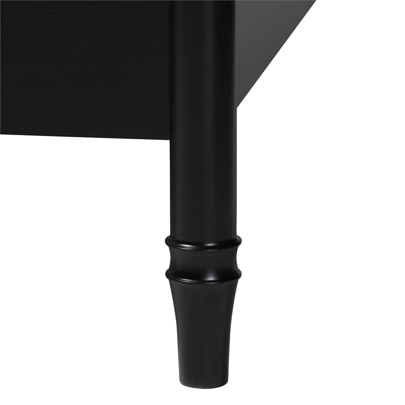 Baxton Studio Marisela Bed with Rattan Headboard Black Wood Frame Queen Size