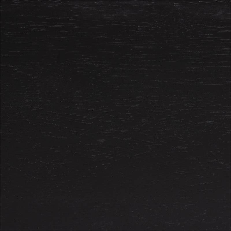 Baxton Studio Marisela Bed with Rattan Headboard Black Wood Frame King Size