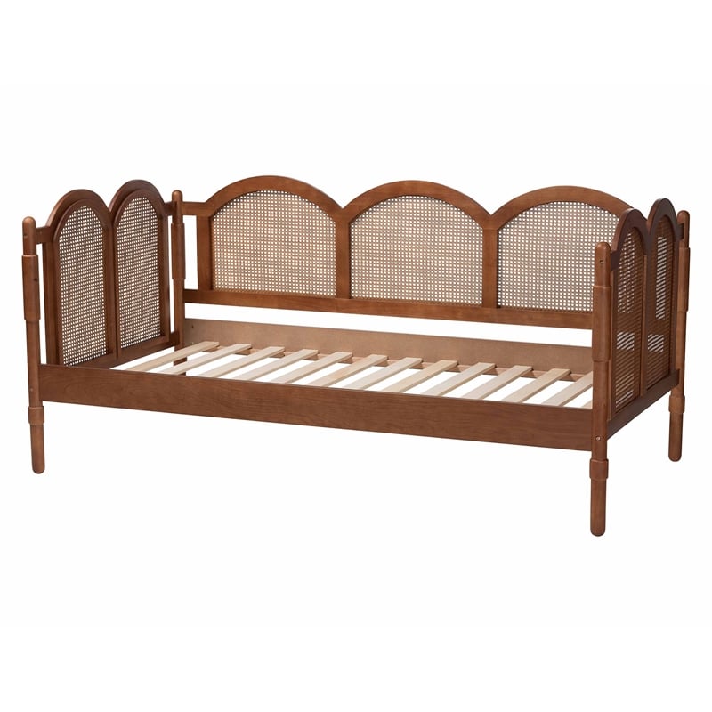 Baxton Studio Carmiya Scalloped Daybed - Twin Size Wooden Frame