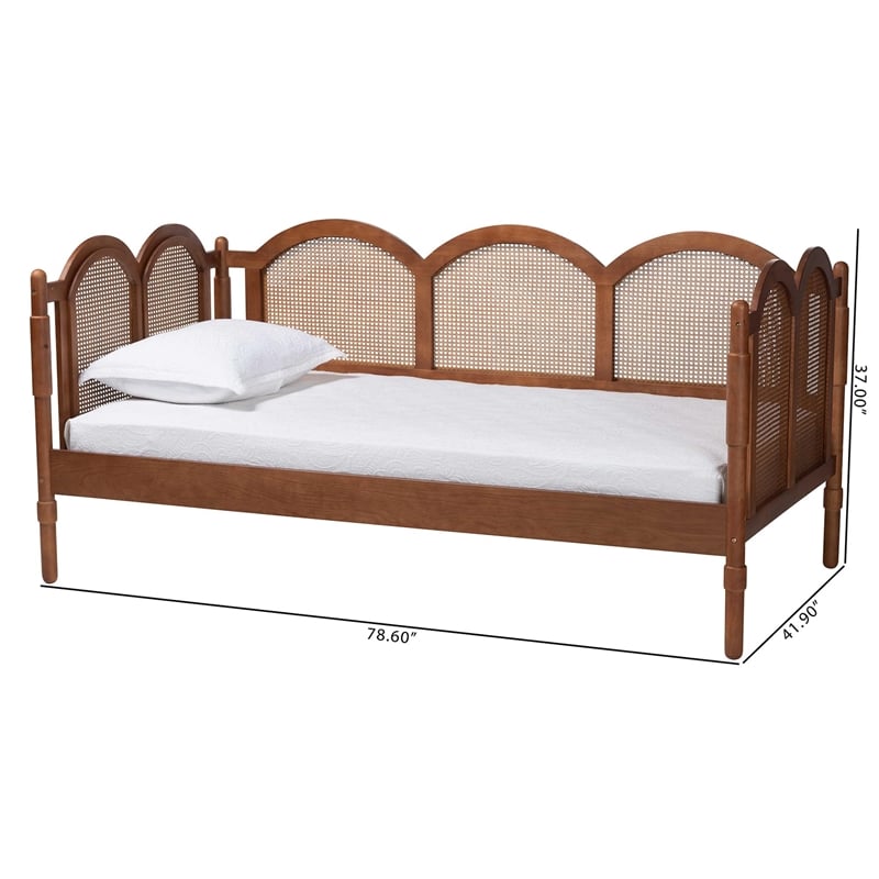Baxton Studio Carmiya Scalloped Daybed - Twin Size Wooden Frame