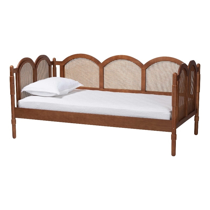 Baxton Studio Carmiya Scalloped Daybed - Twin Size Wooden Frame