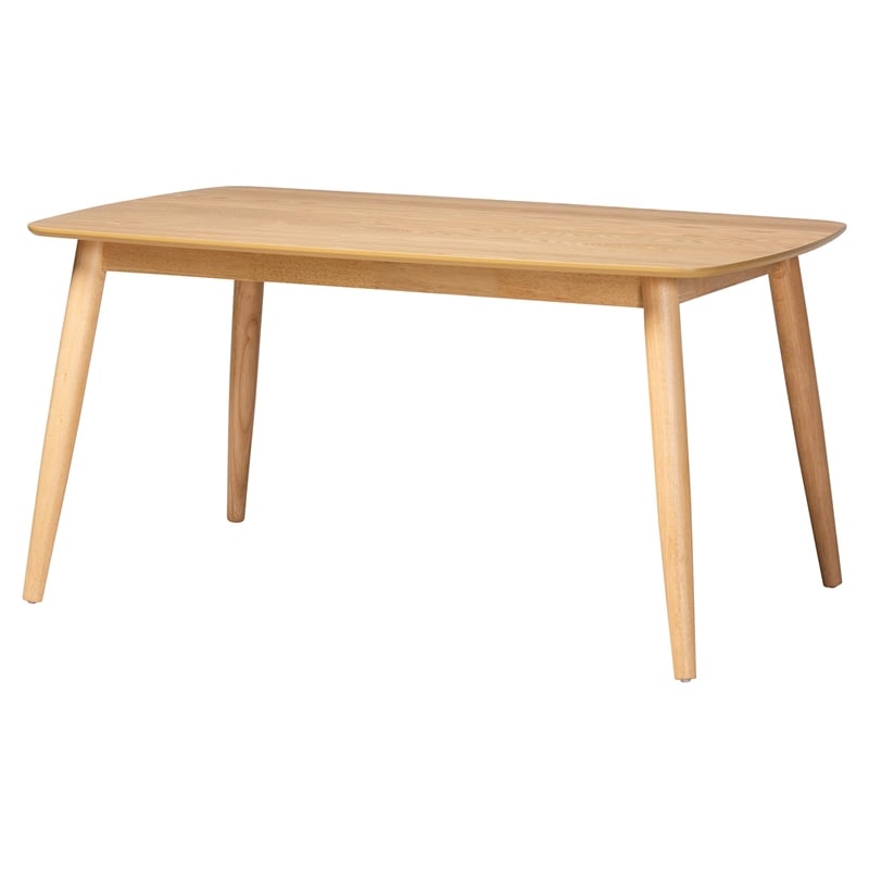 Baxton Studio Emily 5-Piece Dining Set - Solid Wood Table - Natural and White
