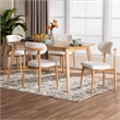 Baxton Studio Emily 5-Piece Dining Set - Solid Wood Table - Natural and White
