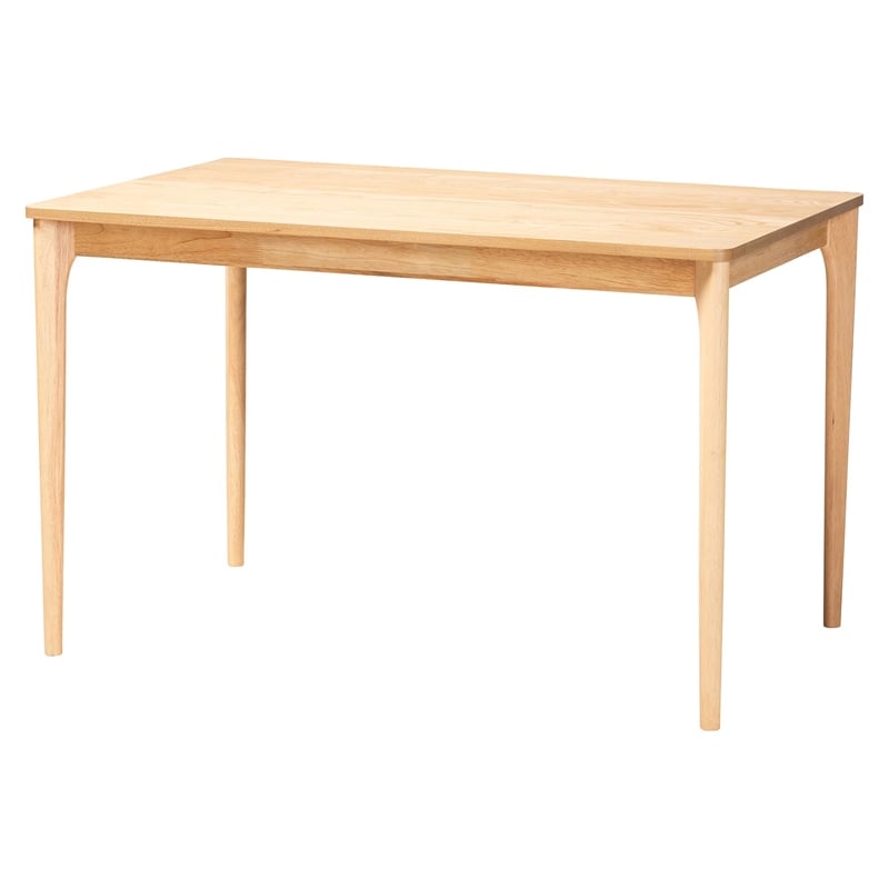 Baxton Studio Hudson 5-Piece Dining Set - Solid Wood Table - Natural and White