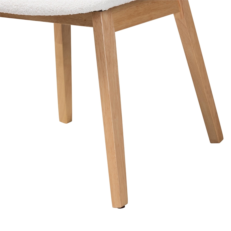 Baxton Studio Hudson 5-Piece Dining Set - Solid Wood Table - Natural and White