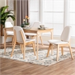Baxton Studio Hudson 5-Piece Dining Set - Solid Wood Table - Natural and White