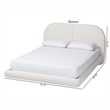 Baxton Studio Cachet Floating Platform Bed with Rounded Headboard - Cream - King