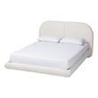 Baxton Studio Cachet Floating Platform Bed with Rounded Headboard - Cream - King