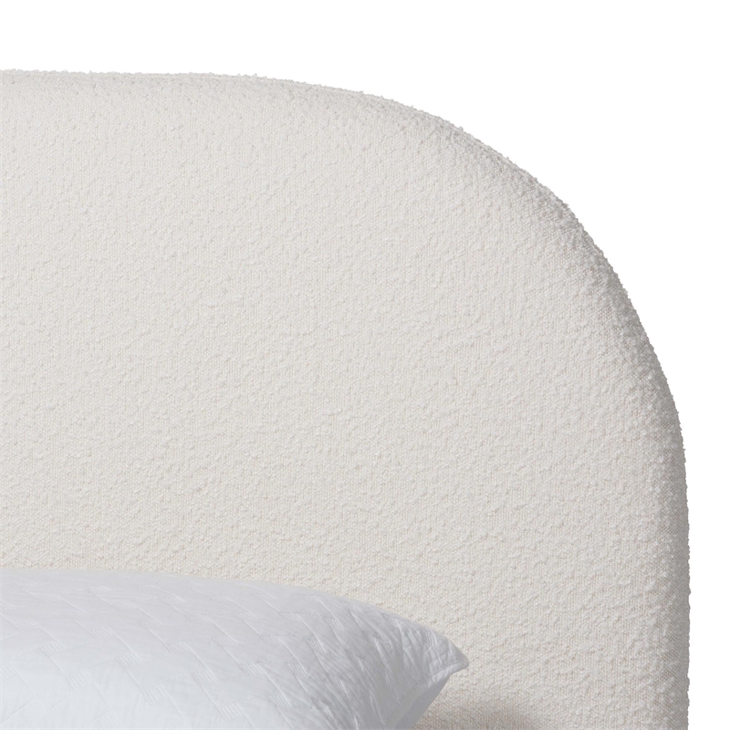 Baxton Studio Cachet Floating Platform Bed with Rounded Headboard - Cream  Queen