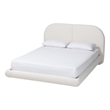 Baxton Studio Cachet Floating Platform Bed with Rounded Headboard - Cream  Queen