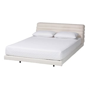 Baxton Studio Alfie Boucle Floating King Bed
