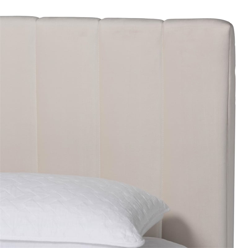 Baxton Studio Granger Velvet Upholstered Queen Platform Bed