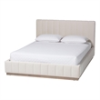 Baxton Studio Granger Velvet Upholstered Queen Platform Bed