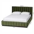 Baxton Studio Granger Velvet Upholstered Queen Platform Bed