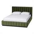 Baxton Studio Granger Velvet Upholstered Queen Platform Bed