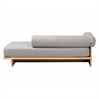 Baxton Studio Bertille Left-Arm Chaise Lounge with Solid Wood Base