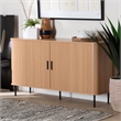 Baxton Studio Lucia Fluted Wood Sideboard - Mid-Century Modern Buffet Cabinet