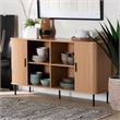 Baxton Studio Lucia Fluted Wood Sideboard - Mid-Century Modern Buffet Cabinet