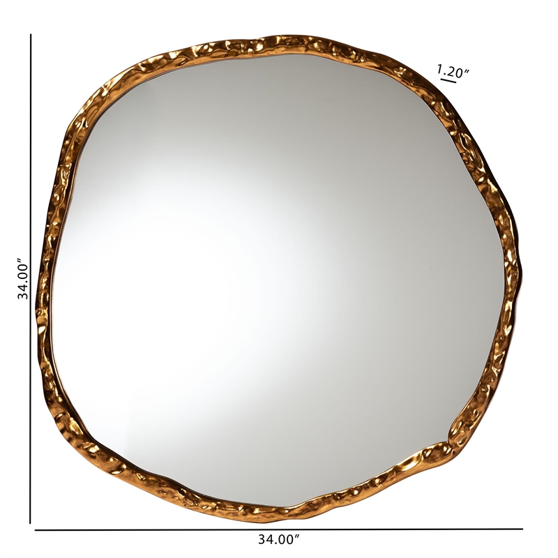 Baxton Studio Urania Wall Mirror - Irregular Shape Accent Mirror