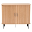 Baxton Studio Lucia Fluted Light Oak Wood Storage Cabinet