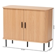 Baxton Studio Lucia Fluted Light Oak Wood Storage Cabinet