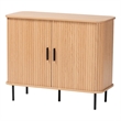 Baxton Studio Lucia Fluted Light Oak Wood Storage Cabinet