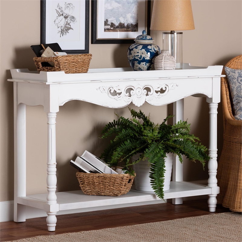 Baxton Studio Rafferty Console Table - Vintage-Inspired White Accent Table