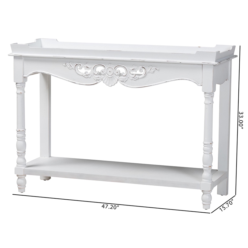 Baxton Studio Rafferty Console Table - Vintage-Inspired White Accent Table