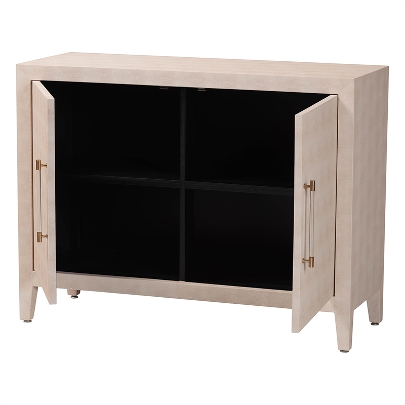 Baxton Studio Nira Faux Shagreen Storage Cabinet - 2-Door Accent Sideboard