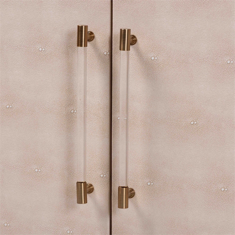 Baxton Studio Nira Faux Shagreen Storage Cabinet - 2-Door Accent Sideboard