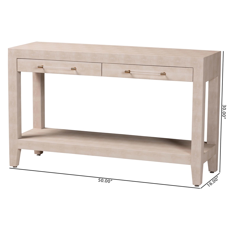 Baxton Studio Nira Faux Shagreen Console Table - Accent Display Piece