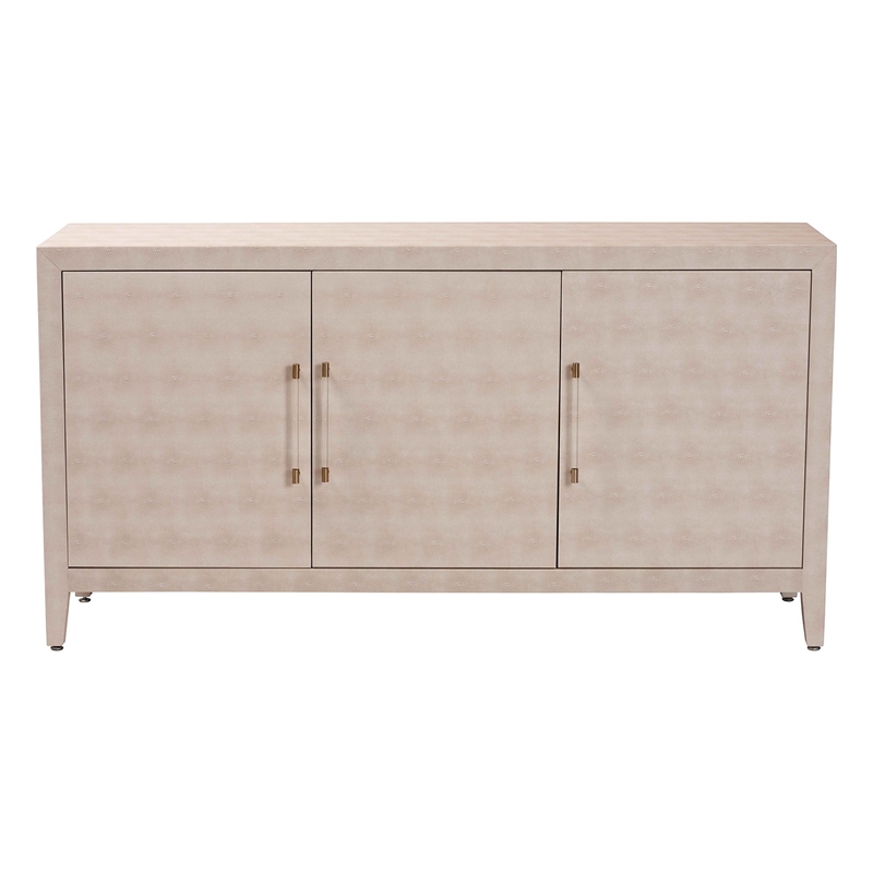 Baxton Studio Nira Faux Shagreen Sideboard  - 3-Door Buffet Storage Cabinet