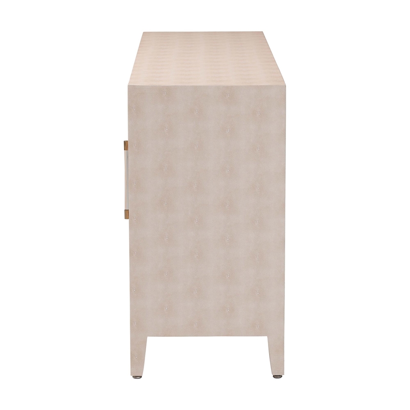 Baxton Studio Nira Faux Shagreen Sideboard  - 3-Door Buffet Storage Cabinet