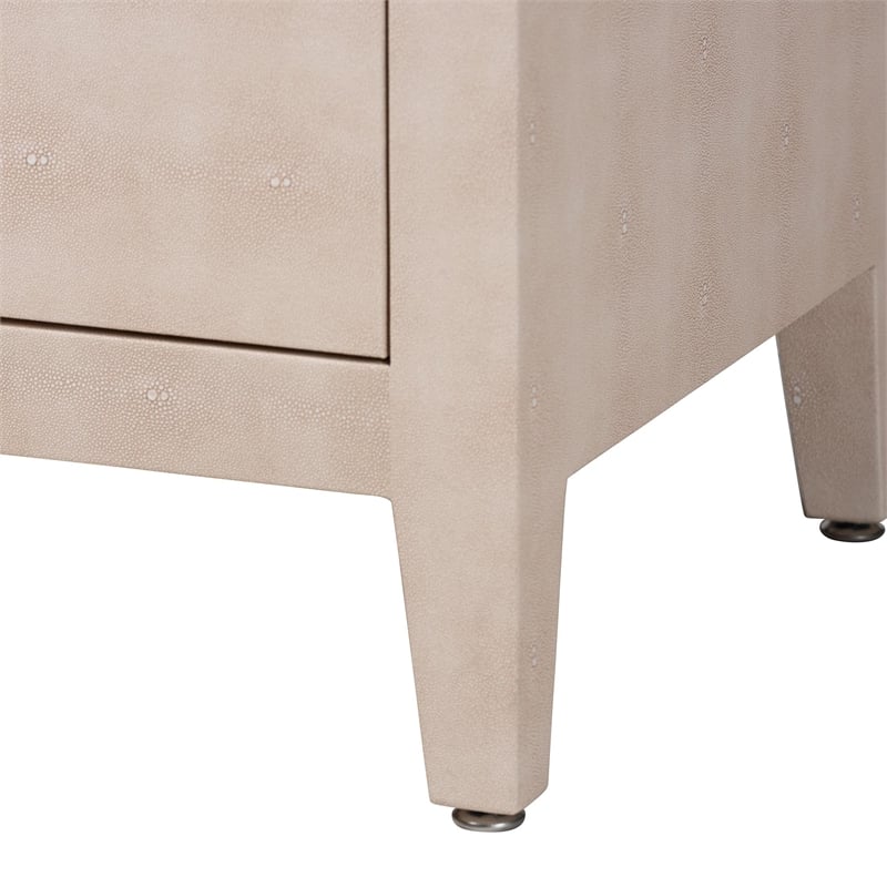 Baxton Studio Nira Faux Shagreen Sideboard  - 3-Door Buffet Storage Cabinet