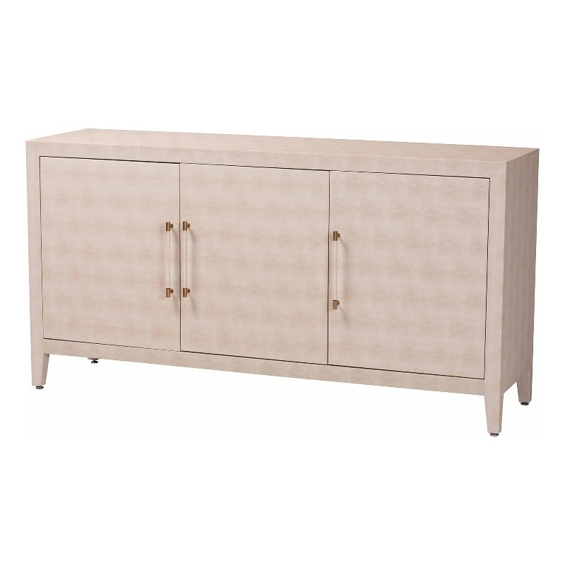 Baxton Studio Nira Faux Shagreen Sideboard  - 3-Door Buffet Storage Cabinet