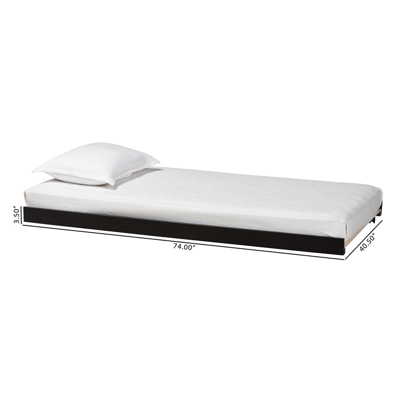 Baxton Studio Lucera Trundle Underbed Low Profile Rolling Base Twin Black