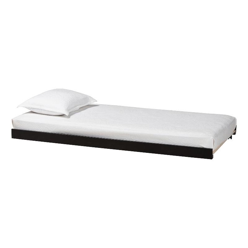 Baxton Studio Lucera Trundle Underbed Low Profile Rolling Base Twin Black
