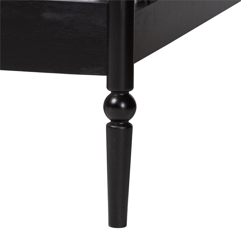 Baxton Studio Lucera Bobbin Daybed Wooden Spindle Bed Frame Twin Black