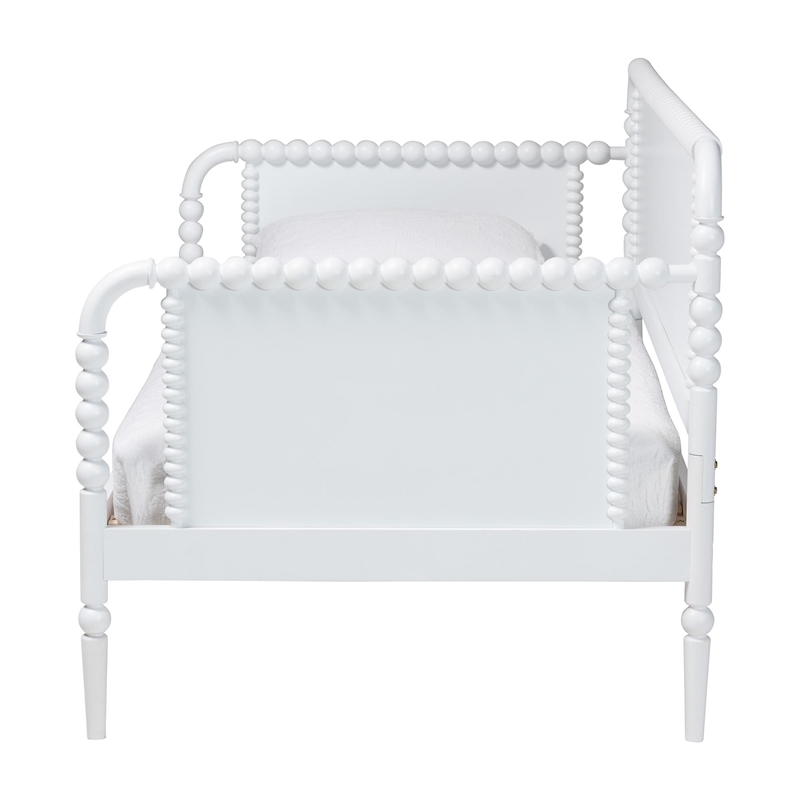 Baxton Studio Lucera Bobbin Daybed Wooden Bed Frame Twin White