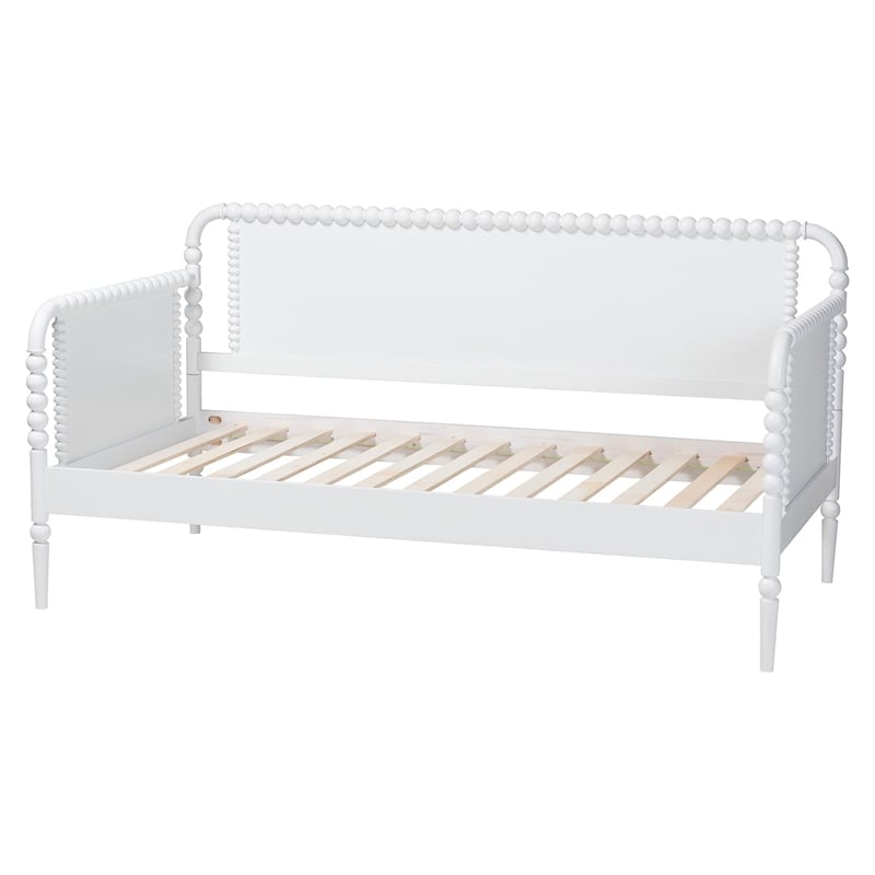 Baxton Studio Lucera Bobbin Daybed Wooden Bed Frame Twin White