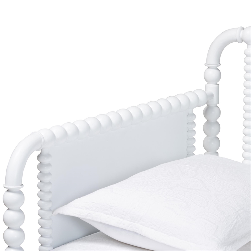 Baxton Studio Lucera Bobbin Daybed Wooden Bed Frame Twin White