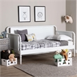 Baxton Studio Lucera Bobbin Daybed Wooden Bed Frame Twin White